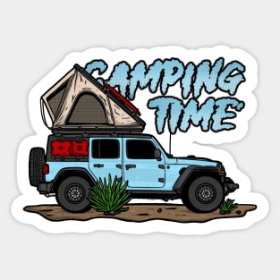 Jeep Design Camping Time - Light Blue Sticker